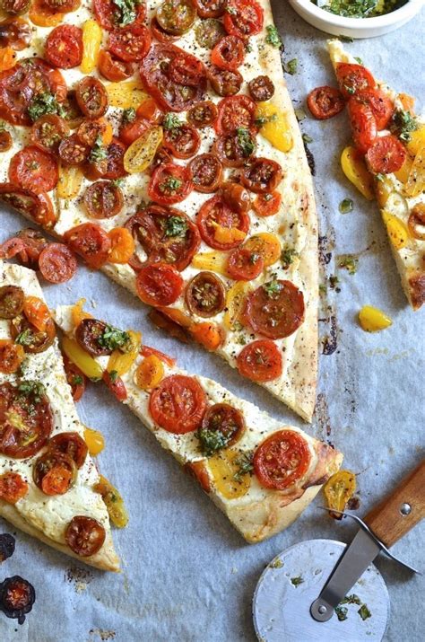 Ricotta And Tomato Flatbread With Sumac And Herb Oil Bibby S Recipes