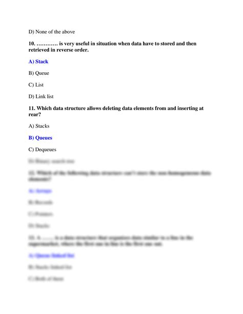 Solution Data Structures And Algorithms Mcqs With Answers Pdf Notes