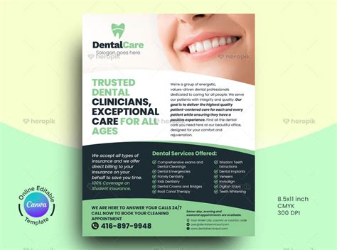 Dentistry Flyer Canva Template Heropik Marketing Materials For Small Businesses