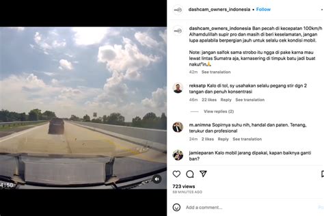 Foto Video Detik Detik Mobil Pecah Ban Di Jalan Tol Netizen Sebut