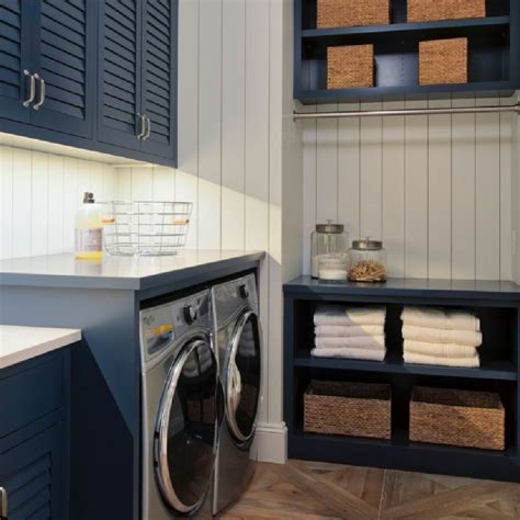 Dark Blue Laundry Room