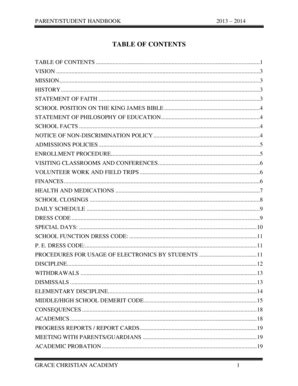 Fillable Online Nccdn Gca Parent Student Handbook Nccdn Fax