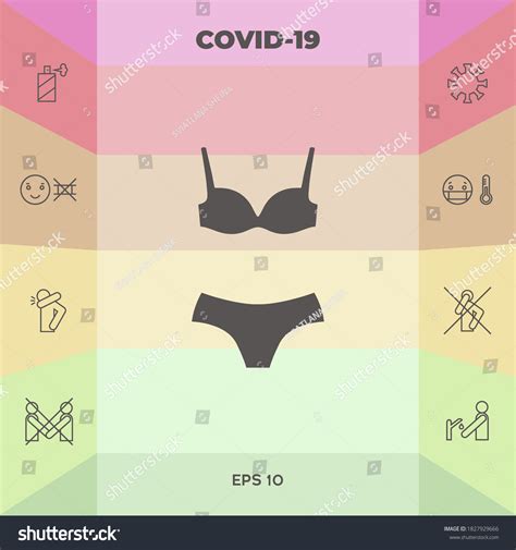 Set Lingerie Swimsuit Twopiece Bikini Silhouette Stock Vector Royalty Free