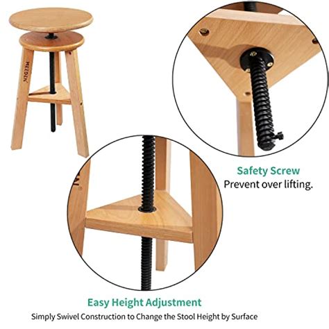 Meeden Tabouret De Dessin En Bois Hauteur R Glable Tabouret D Artiste