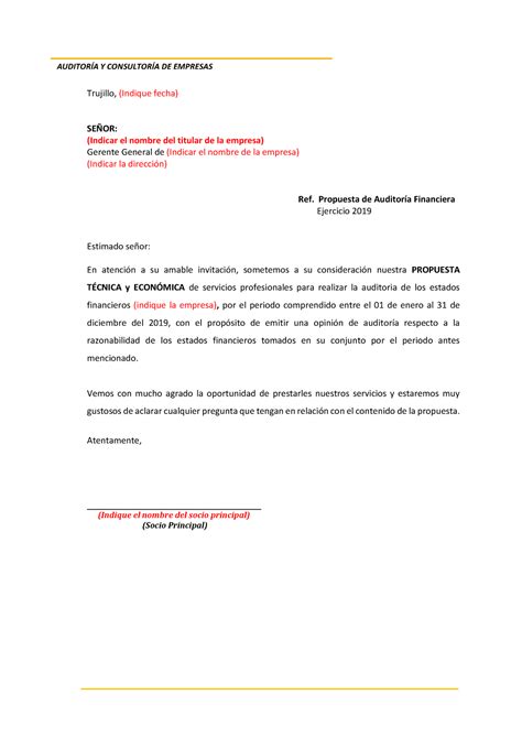 Ejemplo De Propuesta Tecnica Y Economica Trujillo Indique Fecha