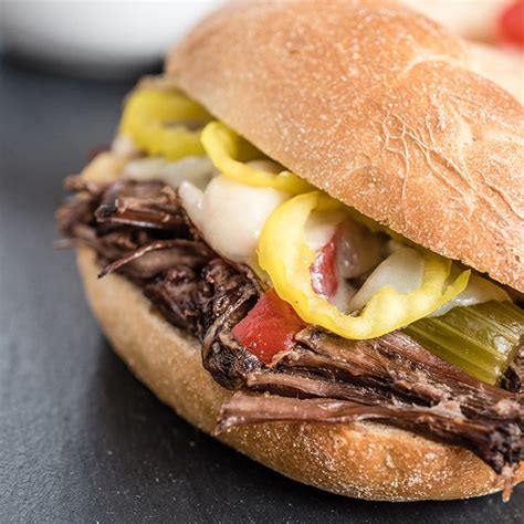 Slow Cooker Italian Roast Beef Sandwiches