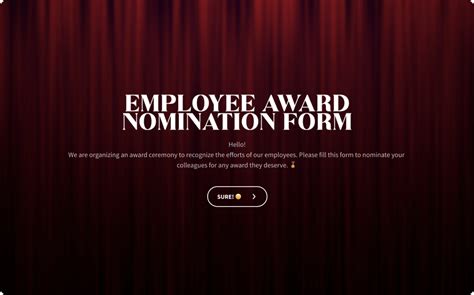 Employee Award Nomination Form Template | SurveySparrow