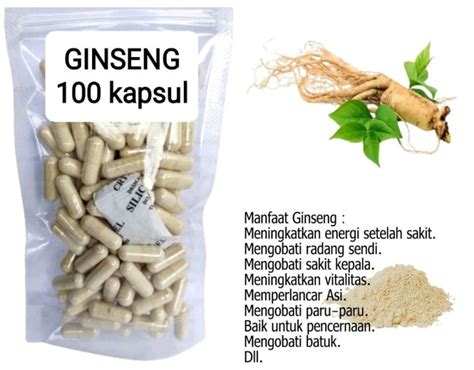 Serbuk Ginseng Isi 100 Kapsul Untuk Stamina Kesehatan Liver Lazada