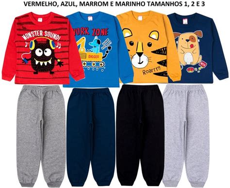 Kit Conjunto Infantil Moletom Menino Roupa Atacado Martin Shop