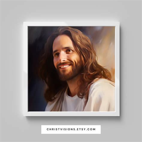 Smiling Jesus Digital Art Print Jesus Print Printable Jesus Art Jesus