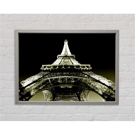 Borough Wharf Under The Eiffel Tower Sepia Single Picture Frame Print