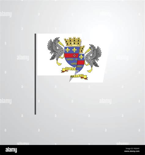 Saint Barthelemy Waving Flag Design Vector Stock Vector Image Art Alamy