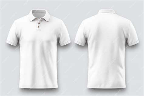 Premium AI Image | White polo tshirt mock up front and back view isolated