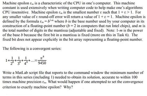 Solved Machine epsilon epsilon_m is a characteristic of the | Chegg.com