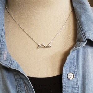 Mountain Necklace, Silver Mountain Necklace, Outdoorsy Gifts, Travel ...