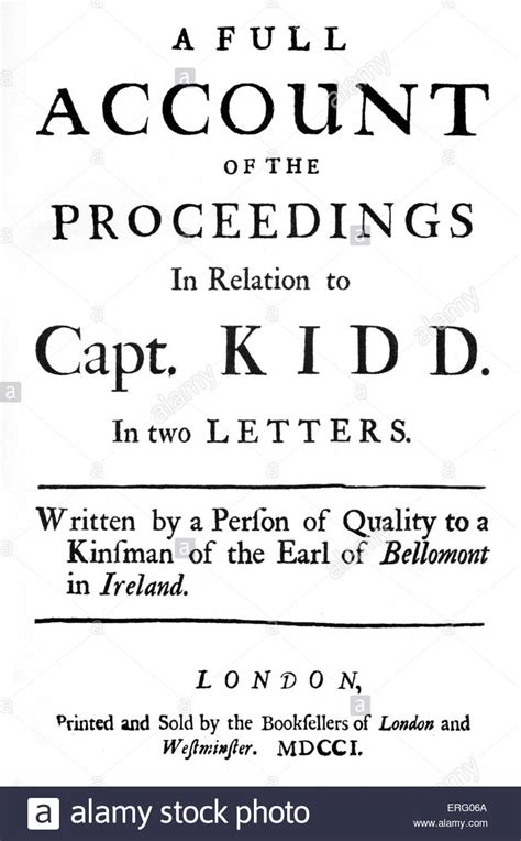 The trial of Captain Kidd, title-page. Full title reads, 'A Full Account of the Proceedings in ...