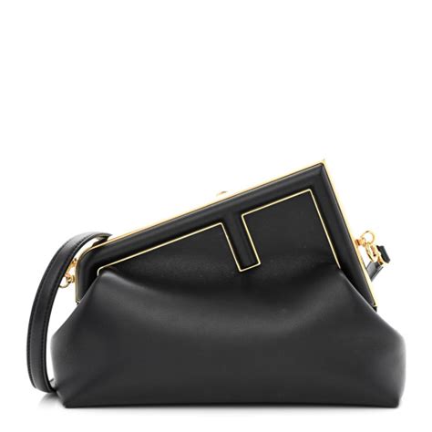 FENDI Shiny Nappa Midi Fendi First Black 1248127 | FASHIONPHILE