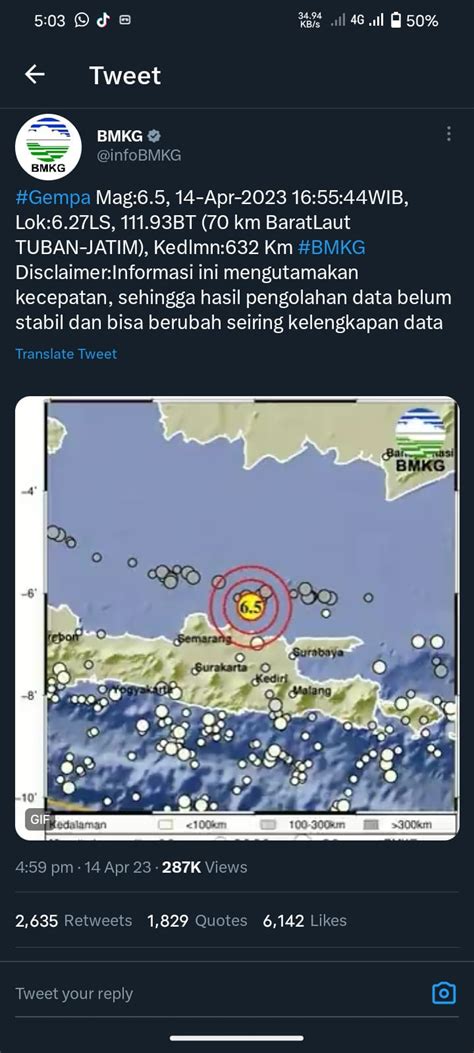 Gempa Tuban Dirasakan Sampai Malang Tugumalang Id