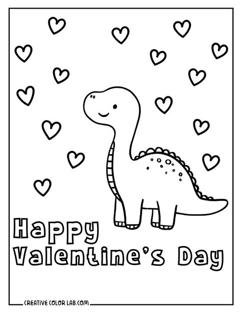 Printable Dinosaur Valentine Coloring Pages Free Pdfs