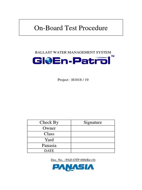 Ballast Water Treatment Test Procedure | PDF | Pump | Valve