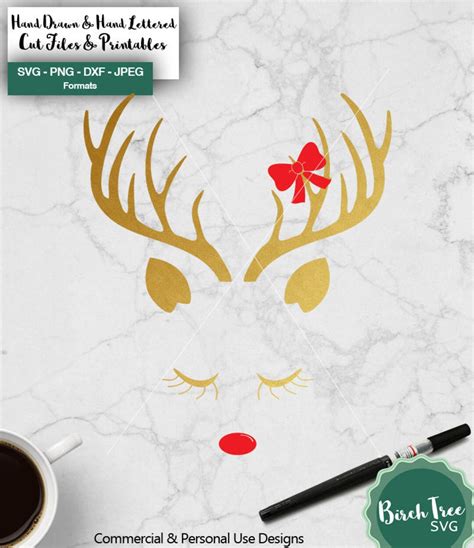 Reindeer Face Svg, Reindeer Svg, Christmas Svg, Svg Christmas Files ...