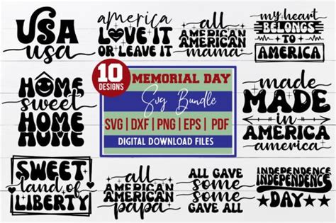 Memorial Day Svg Bundle Graphic By Belysvgbundlefiles Creative Fabrica