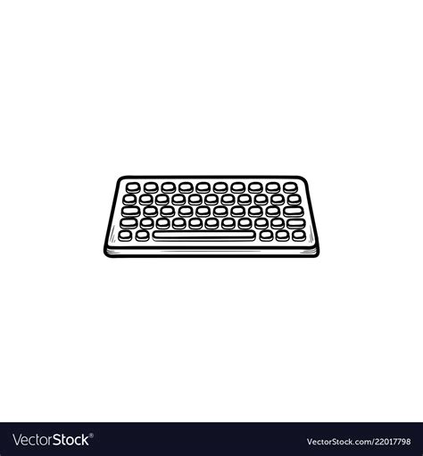 Keyboard Hand Drawn Outline Doodle Icon Royalty Free Vector