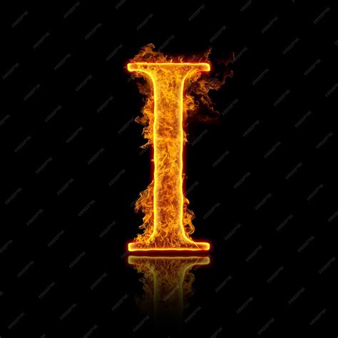 Premium Photo | Fire alphabet letter I isolated on black background.