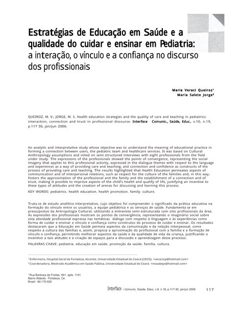 Pdf Estratégias De Educação Em Saúde E A Qualidade Do Cuidar E