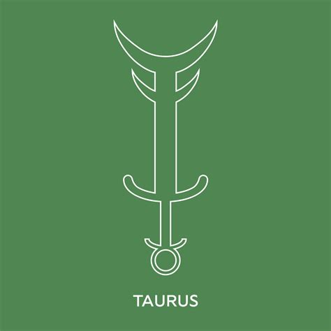 Taurus Zodiac Sign Line Style Icon Of Zodiacal Weapon Sword One Of 12