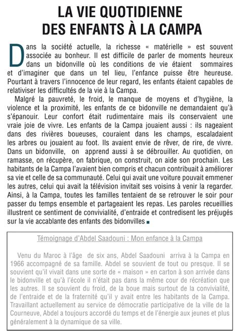 Vie Quotidienne à La Campa Le Bidonville De La Campa