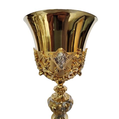 Liturgical Priest Chalice With Paten Roman Baroque Style Gold Plated Ebay