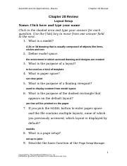 Chapter 28 Review Questions Docx AutoCAD And Its ApplicationsBasics