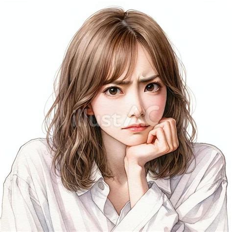 怒ってる白シャツの女性イラスト No 24909794｜無料イラスト・フリー素材なら「イラストac」