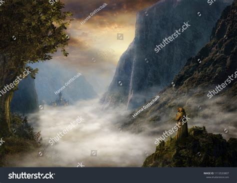 Fantasy Landscape Digital Art Stock Illustration 1113533807 | Shutterstock