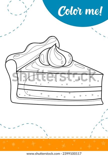 Coloring Page Kids Cake Slice a Stock Vector (Royalty Free) 2399100117 ...