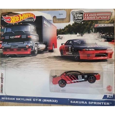 Hot Wheels Premium Nissan Skyline GT R R32 Advan Team Transport Hot Wheels E Shop Hot