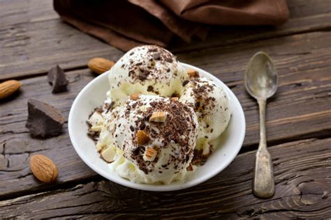 Chocolate Ice Cream with Nuts Stock Image - Image of almond, mousse ...