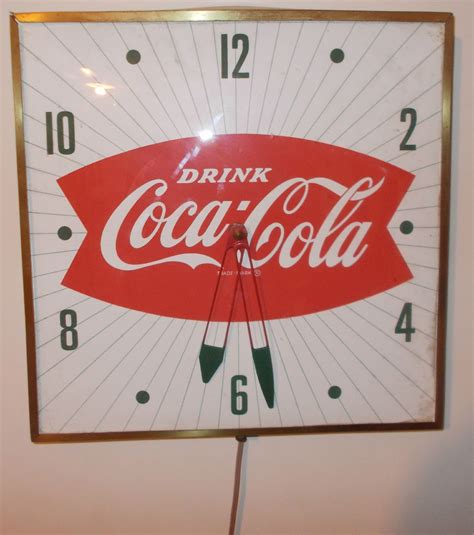 VINTAGE DRINK COCA COLA ELECTRIC WALL CLOCK PAM USA MADE NOT WORKING