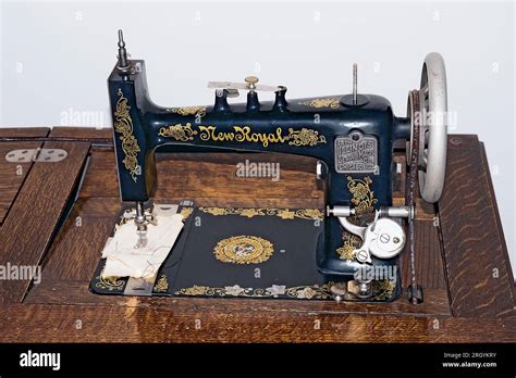 New Royal Sewing Machine Antique Stock Photo Alamy