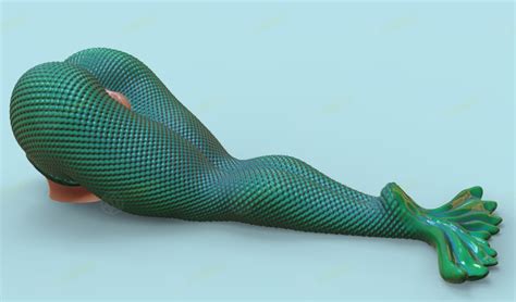 OBJ File PENCIL HOLDER LEGS ASS MERMAID D Printable Design To