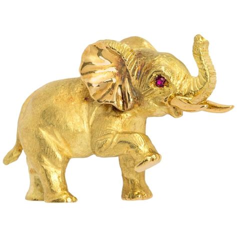 Ruby Gold Elephant Brooch At 1stdibs Ruby The Elephant Gold