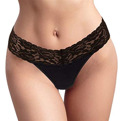 Pack Cotton Thong Underwear Lace Trim Soft Sexy Lingerie Panties For