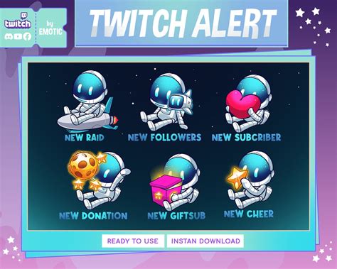 Twitch Alerts Twitch Alerts Animated Alerts Twitch Astrounaut Animated ...