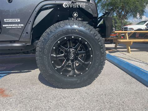 2017 Jeep Wrangler Jk With 18x12 44 Fuel Maverick And 35 12 5r18 Toyo Tires Open Country A T