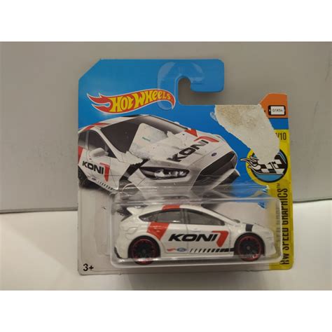FORD FOCUS RS KONI 1 64 HOT WHEELS CARTON MAL ESTADO CARD DAMAGED BCN STOCK CARS