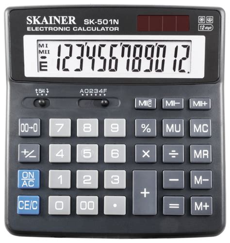 Калькулятор Skainer Sk-308ii Мал Наст (Пл 8 Разрд 2 Пит Чер 100*124*32 ...