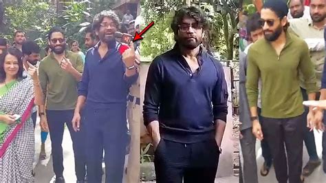 Nagarjuna Amala Naga Chaitanya Visuals At Polling Booth Telangana