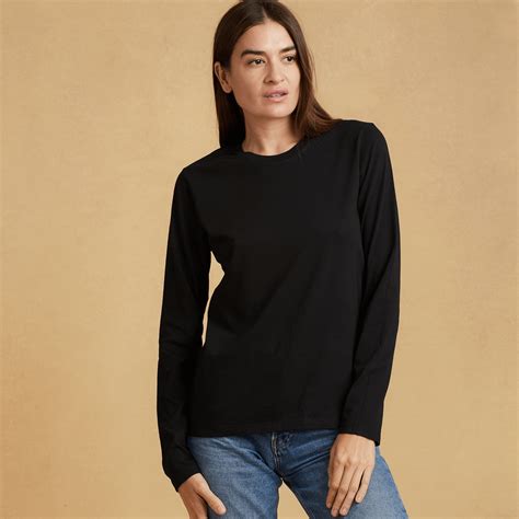 Womens Long Sleeve Crew Neck Classic T Shirt The Classic T Shirt Company