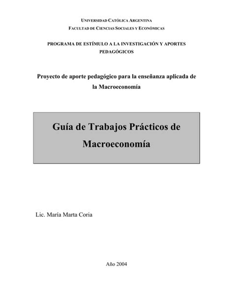 Gu A De Trabajos Pr Cticos De Macroeconom A